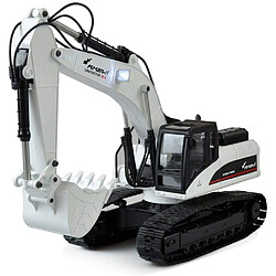 Excavateur Engin de Terrassement Full Metal 3 en 1 RC V4 1:14 2,4 GHZ Blanc