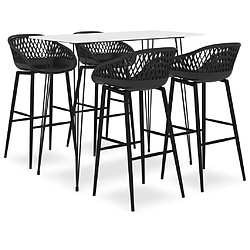 vidaXL Ensemble de bar 5 pcs Blanc et noir