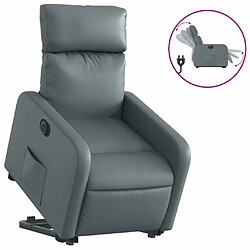 Maison Chic Fauteuil Relax pour salon, Fauteuil inclinable électrique gris similicuir -GKD15121