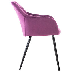 Avis Decoshop26 Lot de 2 chaises de salle à manger style retro chic tissu violet et pieds en métal noir 10_0001562