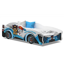 Kids Literie Lit Enfant Voiture 80x160 28 Pat Patrouille Thème Livré avec sommiers et matelas en mousse de 7cm 