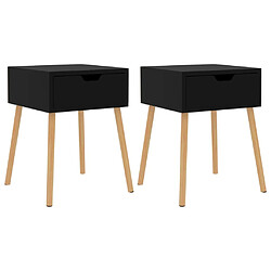 Maison Chic Lot de 2 Tables de chevet,Table de nuit,Table d'appoint pour salon Noir brillant 40x40x56 cm Aggloméré -MN49833