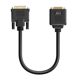 LinQ Adaptateur DVI Mâle vers VGA Femelle et DVI-I Femelle Compact 33cm Noir