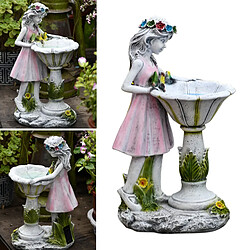 Résine Jardin Statue Art Décorations Extérieures, Solaire Fille Sculpture LED Lumière Collectibles Sculpture, pelouse à l'extérieur Patio Cour Porche,