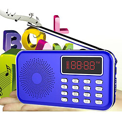 Haut-parleur Portable Radio FM AM Carte USB TF Lecteur MP3 Lampe De Poche LED Bleu