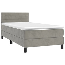 Avis Sommier à lattes LED,Cadre à lattes de lit avec matelas pour Adulte Gris clair 100x200 cm -MN28584