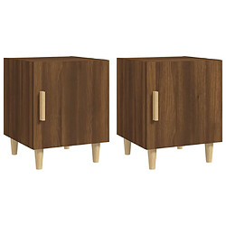 Maison Chic Lot de 2 Tables de chevet,Table de nuit,Table d'appoint pour salon Chêne marron Bois d'ingénierie -MN37210