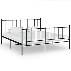 vidaXL Cadre de lit sans matelas noir métal 140x200 cm 