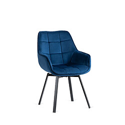 Vivaldi Chaise Pivotant LUNA Bleu Marine Velours