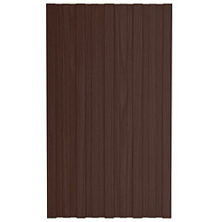 vidaXL Panneaux de toiture 12 pcs Acier galvanisé Marron 80x45 cm