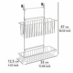 WENKO Panier à suspendre en métal Flexi avec 2 rayons - Longueur 32 cm x Hauteur 47 cm