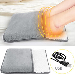 Pied Réchauffeur électrique Coussin Chauffant USB Hiver Thermique Tapis de Sol avec Fuzzy Intérieur