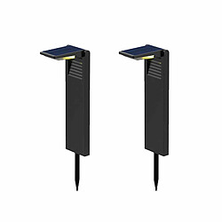 Lumi Jardin Lot de 2 balises solaires 2x OSTRY Noir Plastique 150LM