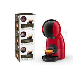 NC KRUPS Nescafé Dolce Gusto Machine à café + 48 dosettes, Cafetière espresso, Compact, Multi-boissons, Piccolo XS rouge YY4580FD