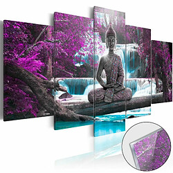 Paris Prix Tableau sur Verre Acrylique Waterfall & Buddha 50 x 100 cm 