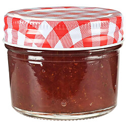 vidaXL 48 pcs Pots à confiture Couvercles blanc et rouge Verre 110 ml