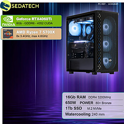 Sedatech PC Gamer • AMD Ryzen 7 5700X • RTX4060Ti • 16Go RAM • 1To SSD M.2 • sans OS