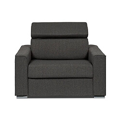 Vente-Unique Fauteuil convertible express en tissu gris - Couchage 70 cm - Matelas 14 cm VIZIR 