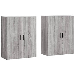 Maison Chic Lot de 2 Armoires murales,Meuble de Rangement,Armoire Suspendue sonoma gris 69,5x34x90 cm -MN82094