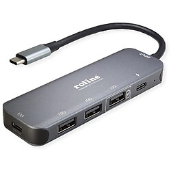 Fox Pathé Europa ROLINE USB 3.2 Gen 2 Hub, 5fach, Typ-C-Anschlusskabel (14.02.5048)