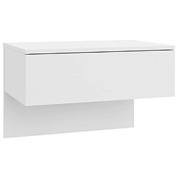 vidaXL Table de chevet murale Blanc brillant