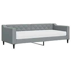 Maison Chic Lit d'appoint avec matelas | Lit de jour | Lit de repos gris clair 80x200 cm tissu -GKD41257