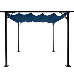 Acheter Mendler Pergola HWC-C42, pavillon de jardin, cadre stable à 6 cm + toit ouvrant ~ 3x3m bleu