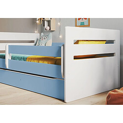 Lit bleu Tom sans tiroir, sans matelas 160/80 