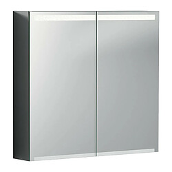 Armoire de toilette Geberit Optionavec éclairage et deux portes: Largeur 75cm, Hauteur 70cm, Profondeur 15cm, , miroir extérieur, miroirs intérieur et extérieur 