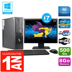 PC Fujitsu Esprimo E500 E85+ SFF I7-2600 RAM 8Go Disque 500Go Wifi W7 Ecran 19" - Occasion