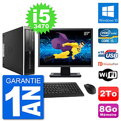 PC HP 8300 SFF Ecran 27" Intel i5-3470 RAM 8Go Disque Dur 2To Windows 10 Wifi · Occasion 