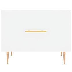 Maison Chic Table basse,Table Console Table d'appoint, Table pour salon blanc 50x50x40 cm bois d'ingénierie -MN91354 pas cher