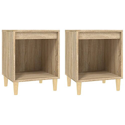 Maison Chic Lot de 2 Tables de chevet,Table de nuit,Table d'appoint pour salon Chêne sonoma 40x35x50 cm -MN53798