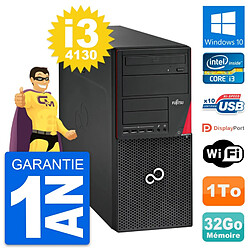 PC Tour Fujitsu Esprimo P720 Intel i3-4130 RAM 32Go Disque 1To Windows 10 Wifi - Occasion