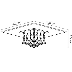 Avis Luminaire Center Plafonnier Starda carré 5 Ampoules G9 chrome poli/cristal