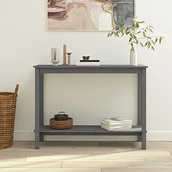 vidaXL Table console Gris 110x40x80 cm Bois massif de pin 