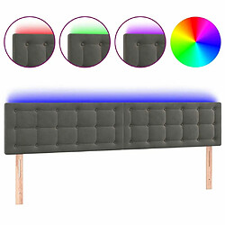 Maison Chic Tête de lit scandinave à LED,meuble de chambre Gris foncé 160x5x78/88 cm Velours -MN58236