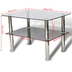 vidaXL Table basse avec 2 étagères Verre pas cher