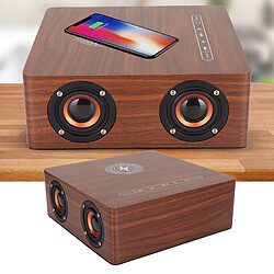 ComfortXL Enceinte bluetooth réveil en bois pour chambre, bureau - grain de bois marron pas cher