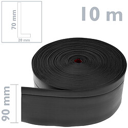 Primematik Plinthe flexible autocollante 70 x 20 mm. Longueur 10 m noir