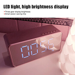 Universal Réveil multifonction Miroir LED Digital Desktop Bluetooth Haut-parleur Réveil Horloge FM Radio Sans fil Musique Lecteur TF Card | Subwoofer (rose)