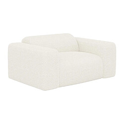 Avis Vente-Unique Fauteuil en tissu bouclette blanc POGNI de Maison Céphy