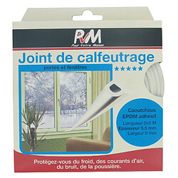 PVM - Joint caoutchouc profil P - 10 m x 9 mm Blanc 