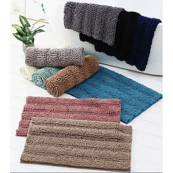 LUUCOZK Tapis de bain antidérapants absorbants à séchage rapide, tapis de décoration de salle de bain-poudre peu profonde-61x122cm