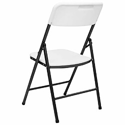 Maison Chic Lot de 4 Chaises de jardin,Fauteuil d'extérieur pliables PEHD Blanc -MN34827 pas cher