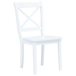 Maison Chic Lot de 6 Chaises à manger,Chaise pour cuisine blanc bois d'hévéa massif -MN47784