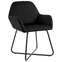 Decoshop26 Lot de 2 chaises de salle à manger cuisine design moderne velours noir CDS020898