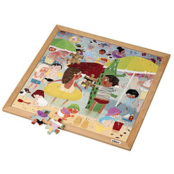 Educo Puzzle en Bois - Puzzle de météo extrême - Canicule (81) - jeu Montessori 