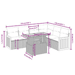 Avis Maison Chic Ensemble Tables et chaises d'extérieur 7pcs avec coussins,Salon de jardin noir résine tressée -GKD265611