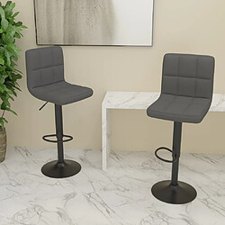 vidaXL Tabourets de bar lot de 2 gris foncé tissu